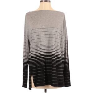 Vince. Long Sleeve Striped Boat Neck Sweater Women’s Size Small Grey Black